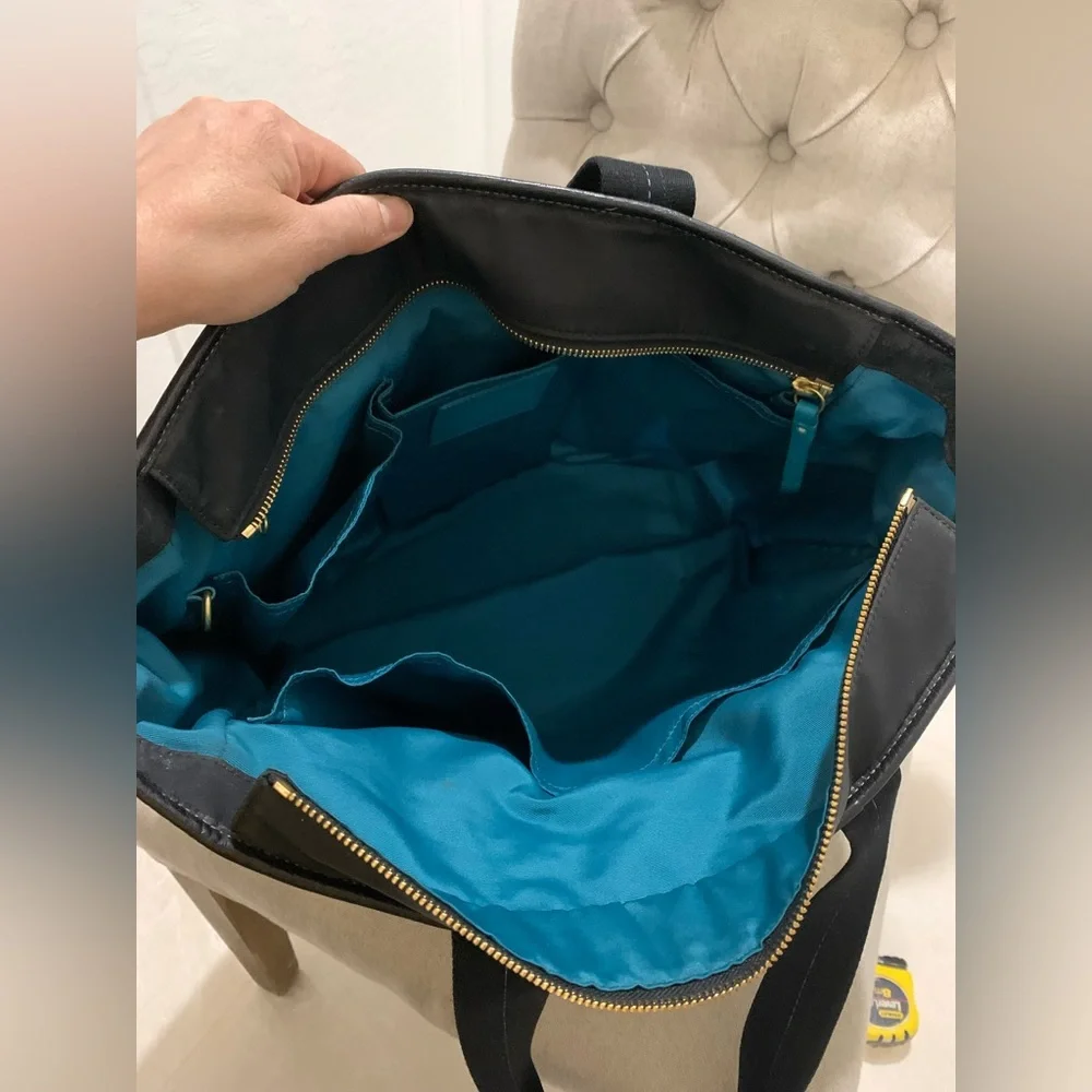 COACH Black Turquoise Nylon Diaper Bag